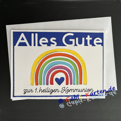 Karte 'Alles Gute zur 1. hl. Kommunion' - Regenbogen – Bild 5