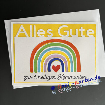 Karte 'Alles Gute zur 1. hl. Kommunion' - Regenbogen – Bild 4