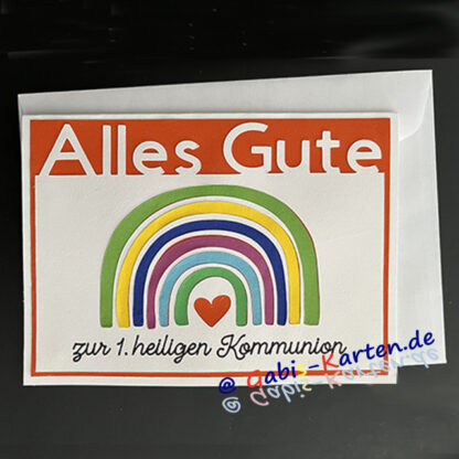 Karte 'Alles Gute zur 1. hl. Kommunion' - Regenbogen – Bild 2